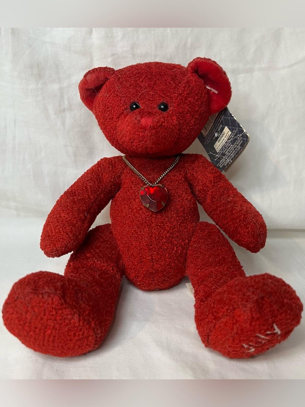 NWT Russ Berrie Bear of the Month July Ruby Birthstone Teddy Bear Plush 8"
